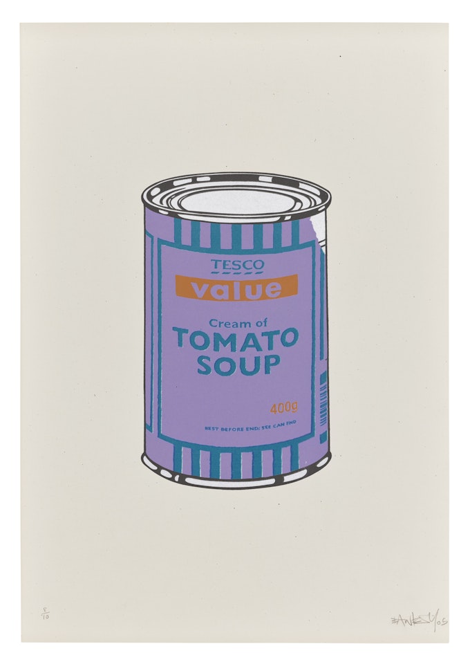 Soup Can : Violet Blue Tan by Banksy