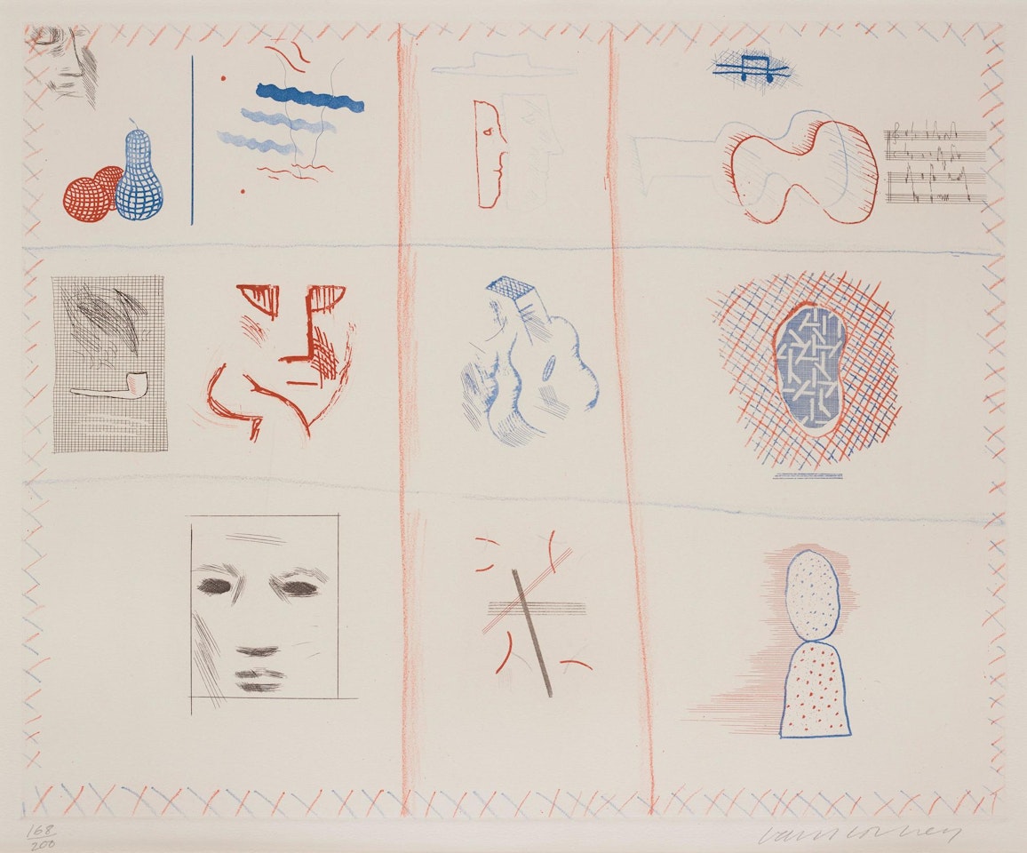 "Franco-American Mail", from: "The Blue Guitar" by David Hockney