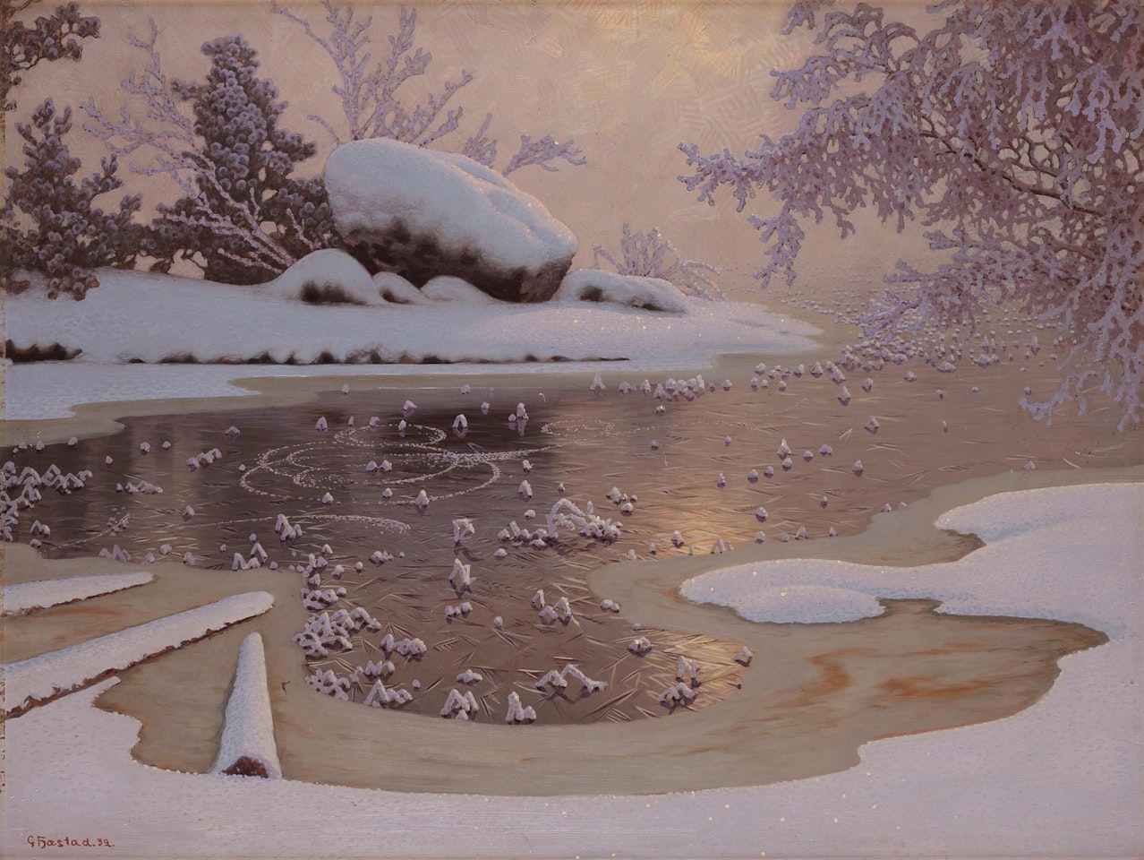 Frost on a Frozen Lake by Gustaf Fjaestad