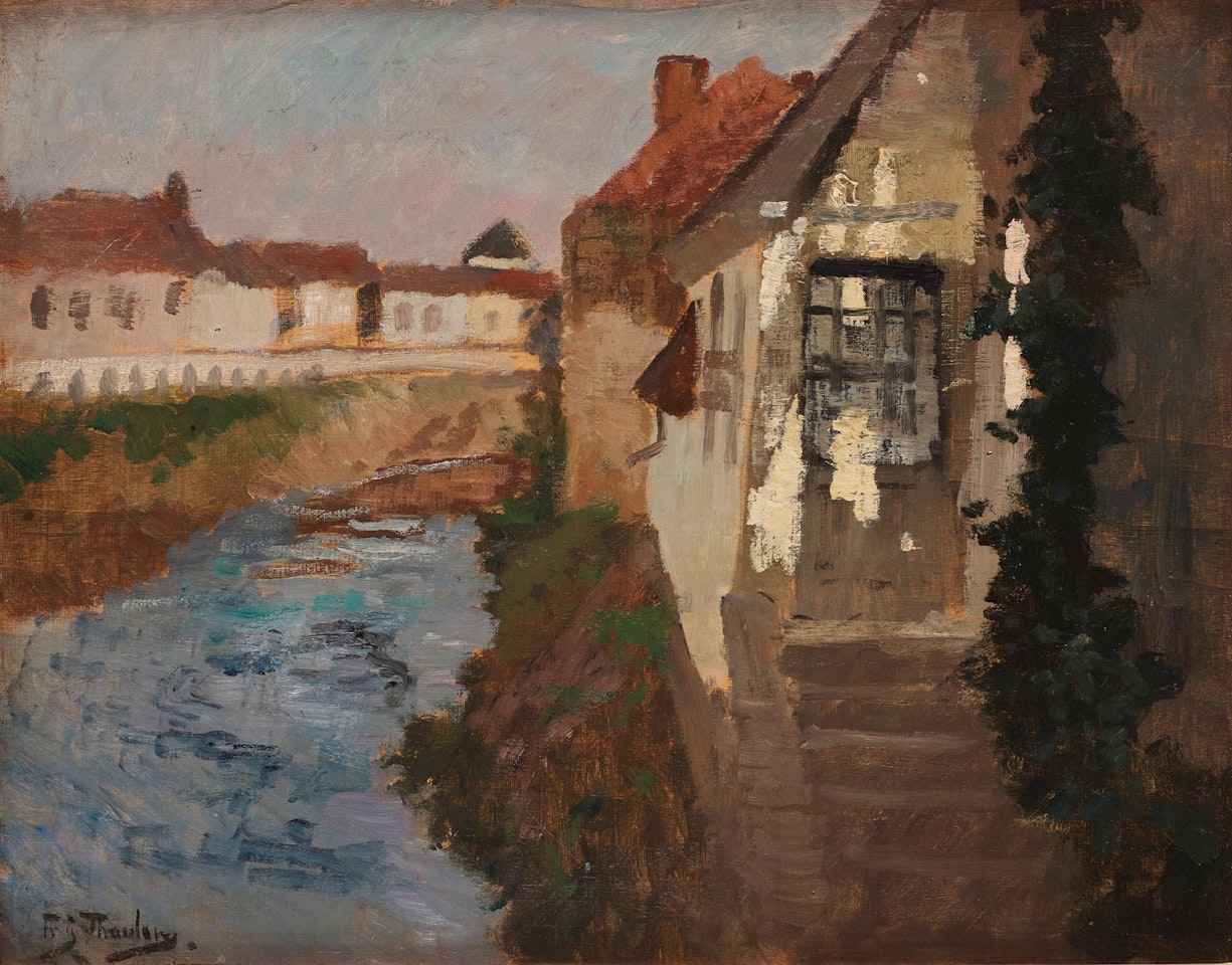 House by the water by Fritz Thaulow