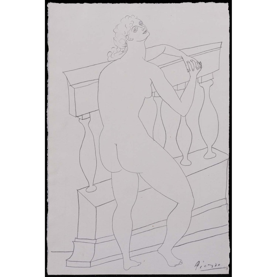 Untitled, (Femme s"appuyant sur une balustrade), 3-4 by Pablo Picasso