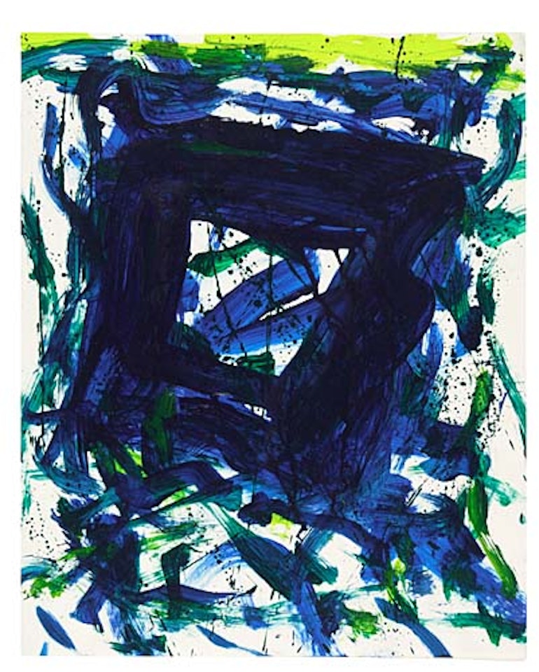 Abstract Composition in Blue, Green and Black by Sam Francis