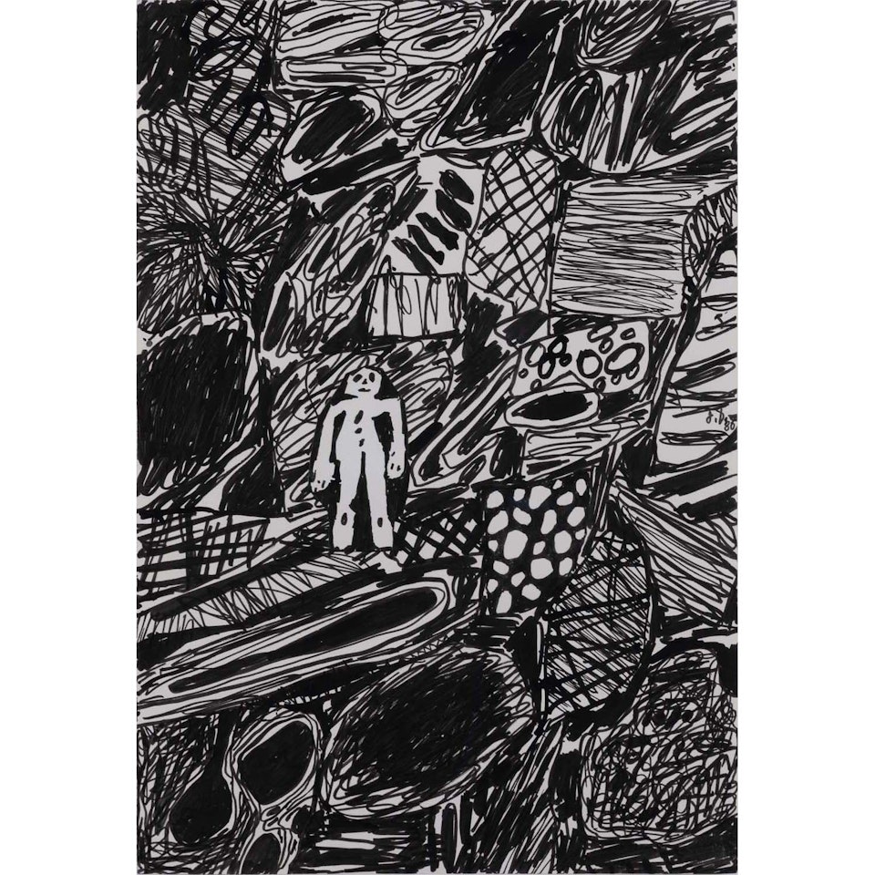 Paysage avec un personnage by Jean Dubuffet