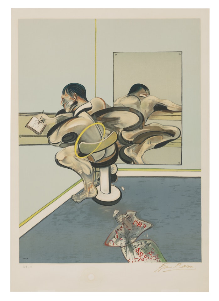 Figure Writing Reflected in a Mirror by Francis Bacon