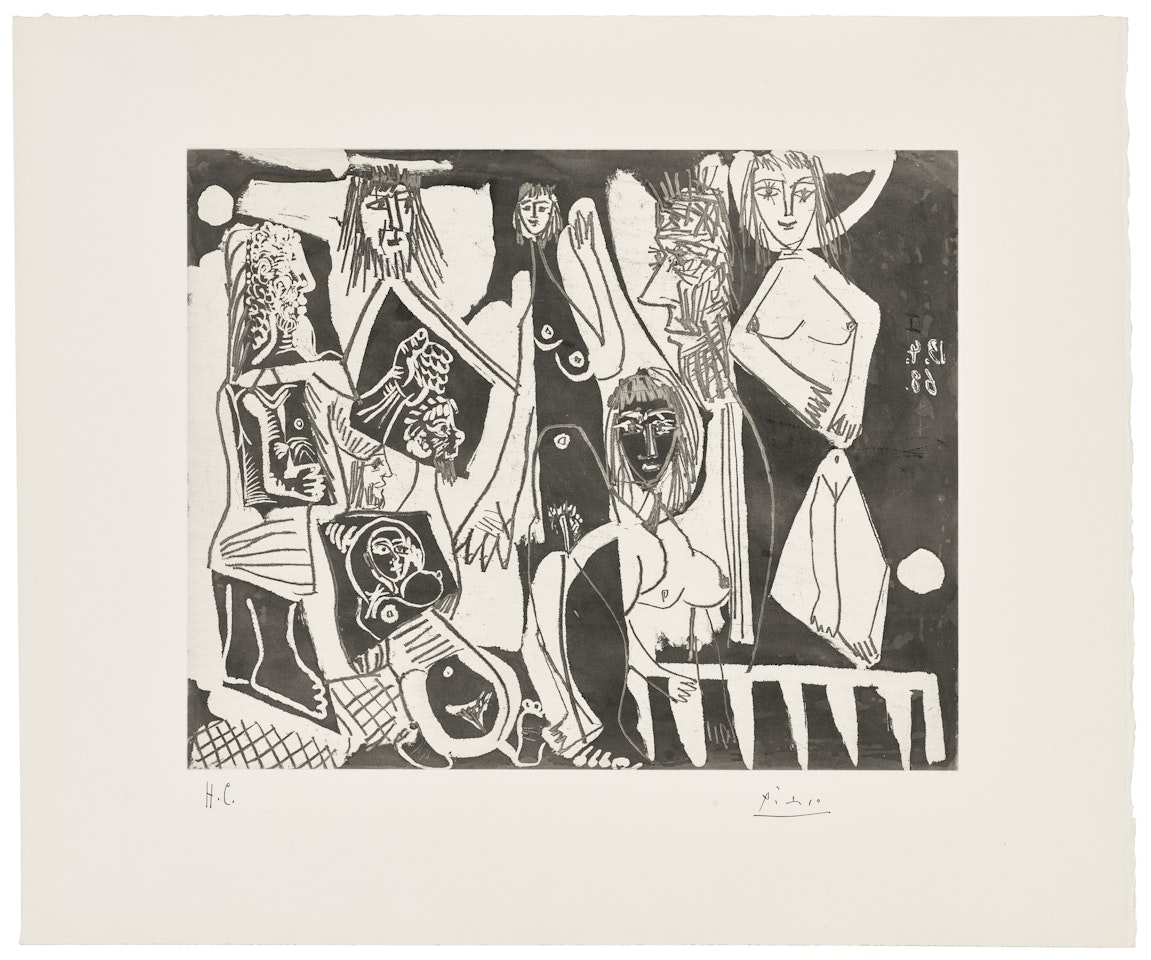Femme au lit rêvant: hommes et femmes, from: Série 347 by Pablo Picasso