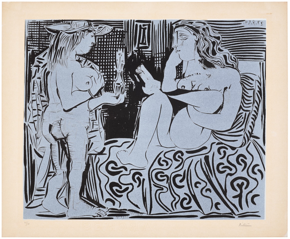 Deux femmes avec un vase à fleurs (Two Women with a Vase of Flowers) (Bl. 915, Ba. 1239) by Pablo Picasso