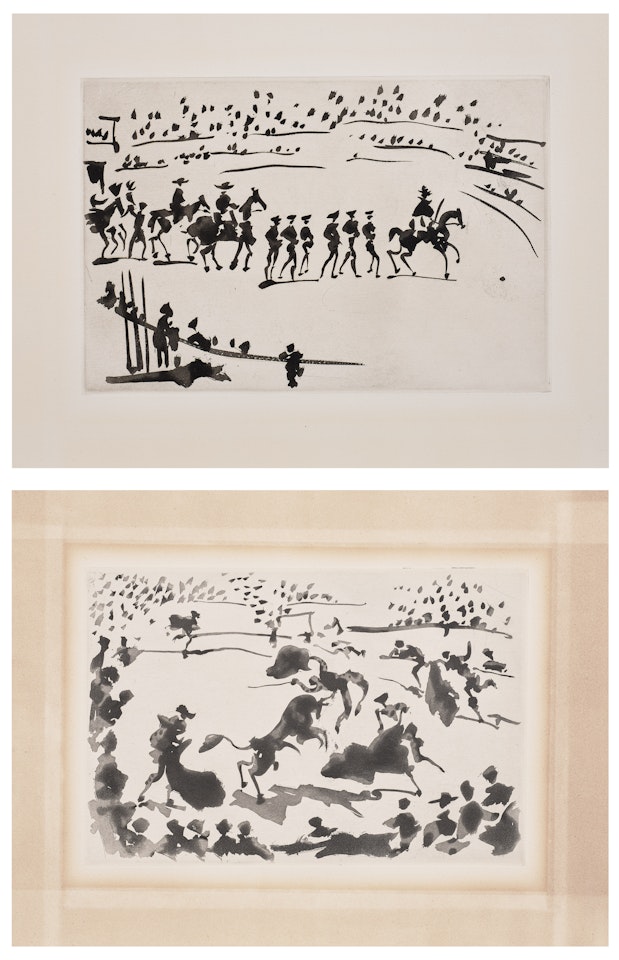 La tauromaquia (Bullfighting): two prints (Bl. 953; 968, Ba. 973; 988, see C. Bks. 100) by Pablo Picasso