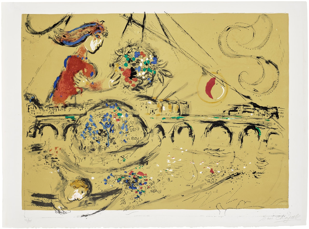 Île Saint-Louis (M. 225) by Marc Chagall