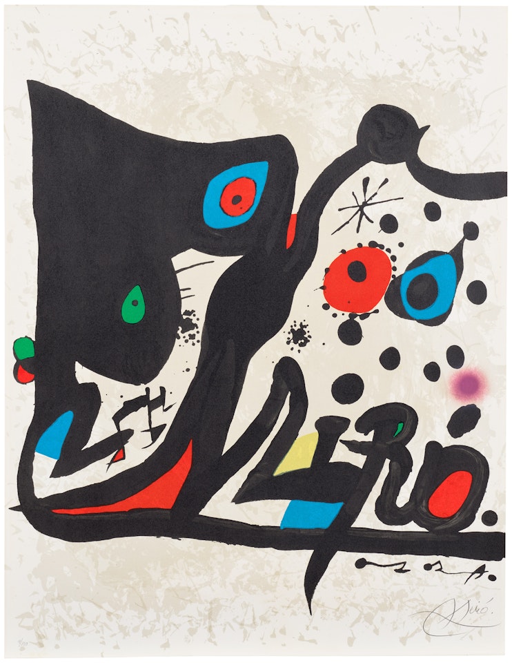 Poster for the exhibition "Livres illustrés et lithographies", Galerie Gérald Cramer, Geneva (M. 898) by Joan Miró