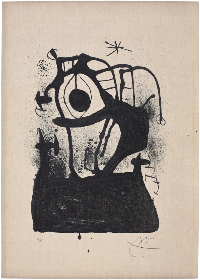 Le magnétiseur sur toile (The Mesmerizer on Cloth) (M. 599) by Joan Miró
