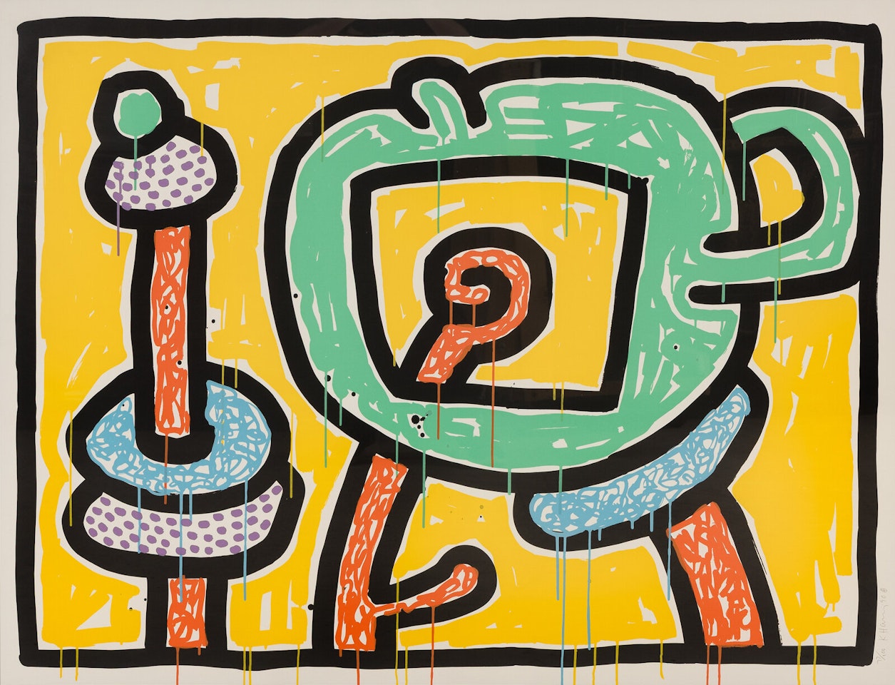 Flowers Yellow by Keith Haring