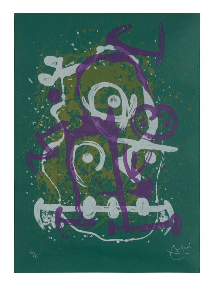 Chevauchée - vert violet brun by Joan Miró