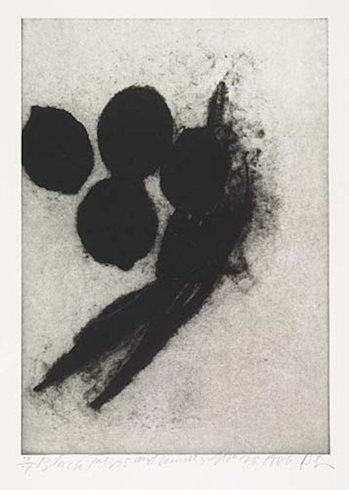 Black Tulips and Lemons by Donald Sultan
