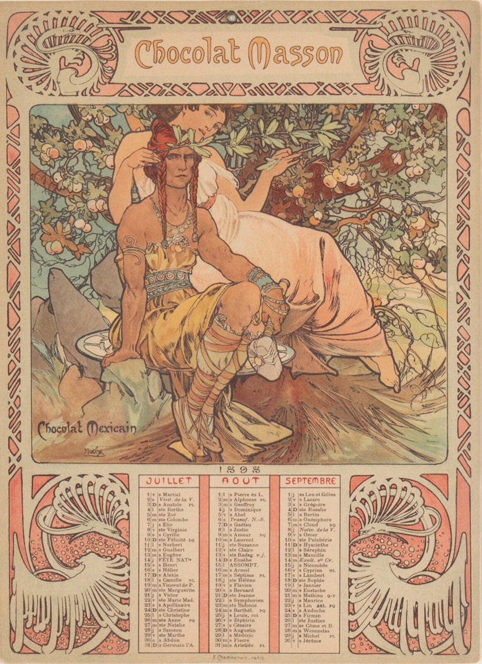 Chocolat Masson / Chocolat Mexicain by Alphonse Mucha