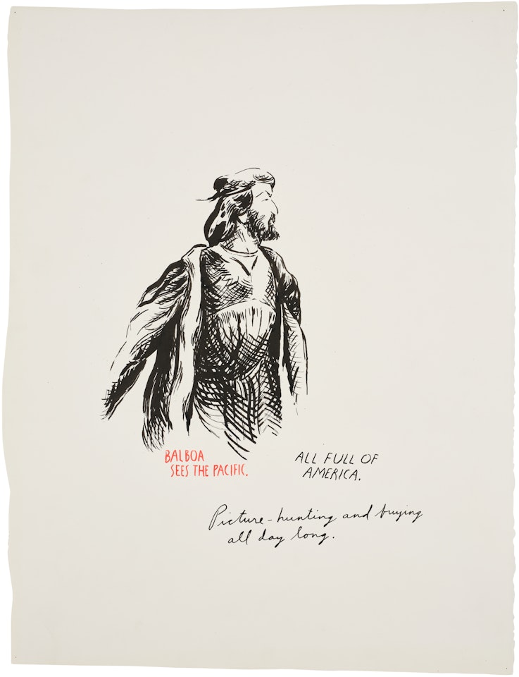No Title (Balboa sees the...) by Raymond Pettibon