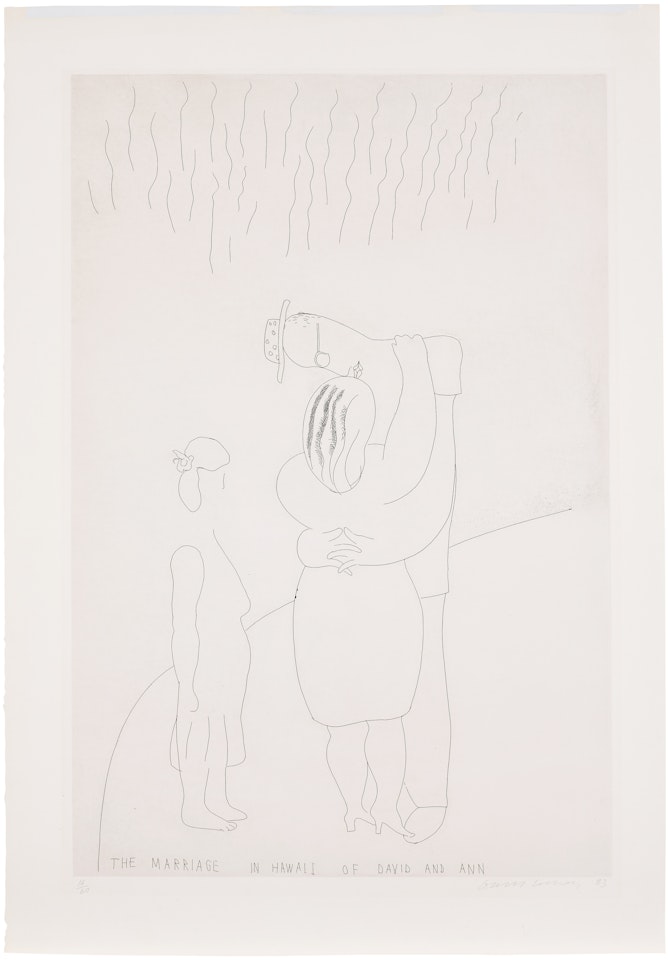 The Marriage in Hawaii of David and Ann (G. 1188, M.C.A.T. 257) by David Hockney