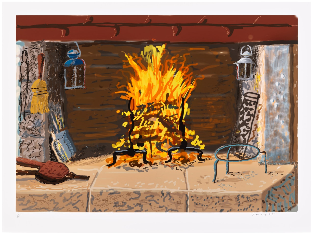A Bigger Fire, from My Normandy by David Hockney