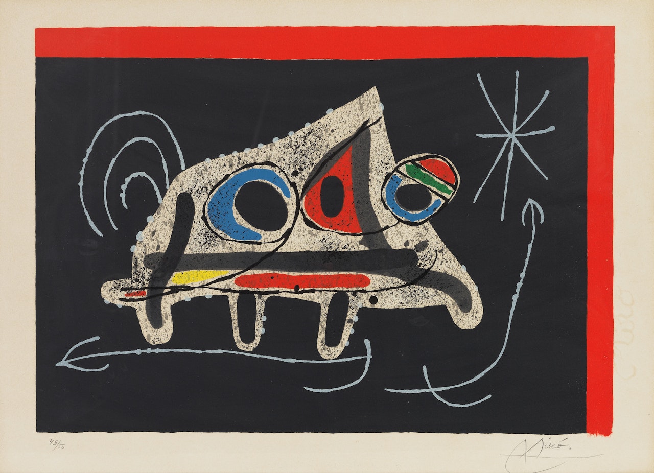 Cover, from Le Lezard aux Plumes d"Or (Mourlot 790, Cramer books 148) by Joan Miró