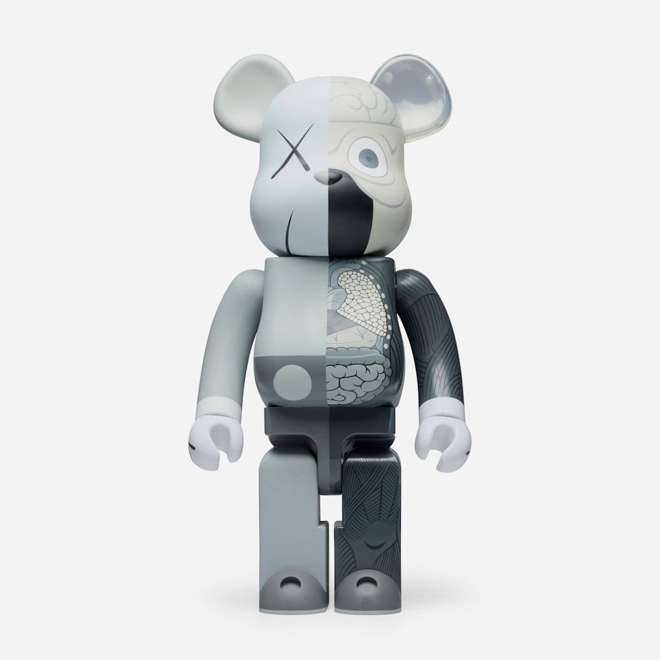Dissected Companion Be@rbrick 1000% (Gray) by Kaws