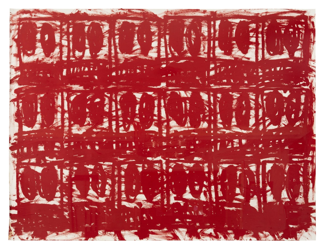 Untitled Anxious Red Drawing by Rashid Johnson