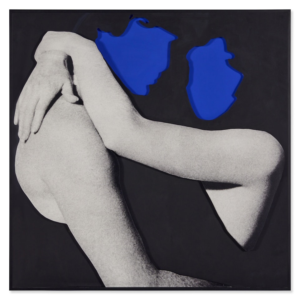 Arms & Legs (Specif, Elbows & Knees), Etc. (Part One): Couple Embracing (Blue) by John Baldessari