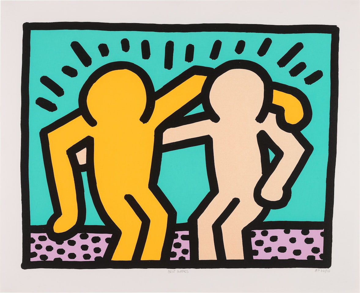 Best Buddies (L. pp. 184-85) by Keith Haring