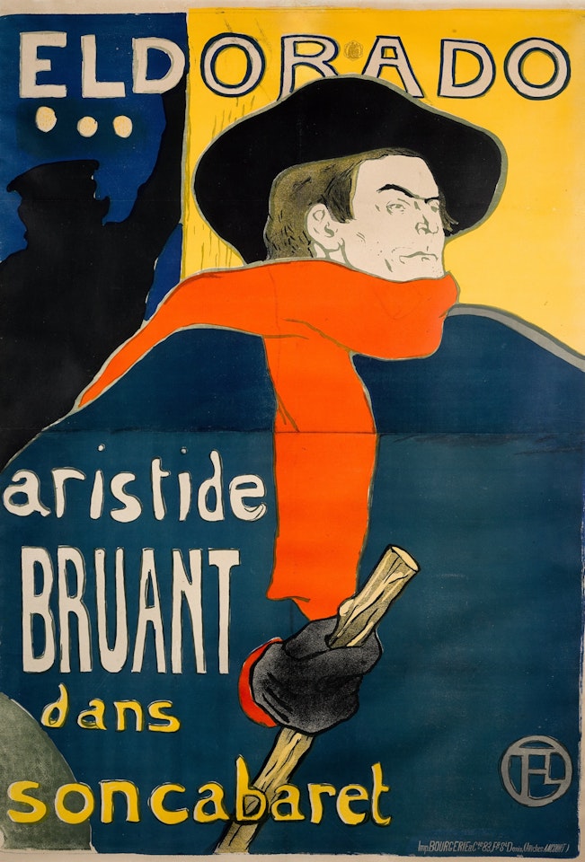 Eldorado: Aristide Bruant (W. P5; D. 344; A. 7; Adr. 4) by Henri de Toulouse-Lautrec