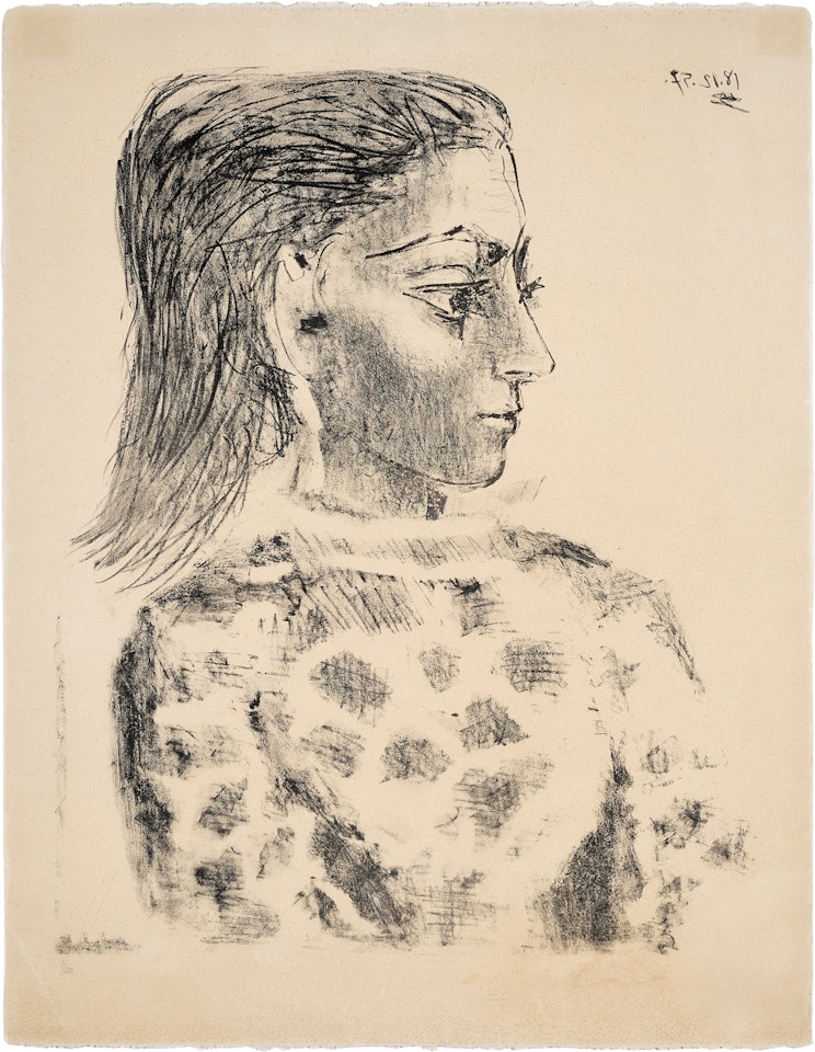 Buste au Corsage à Carreaux (B. 849; M. 308) by Pablo Picasso