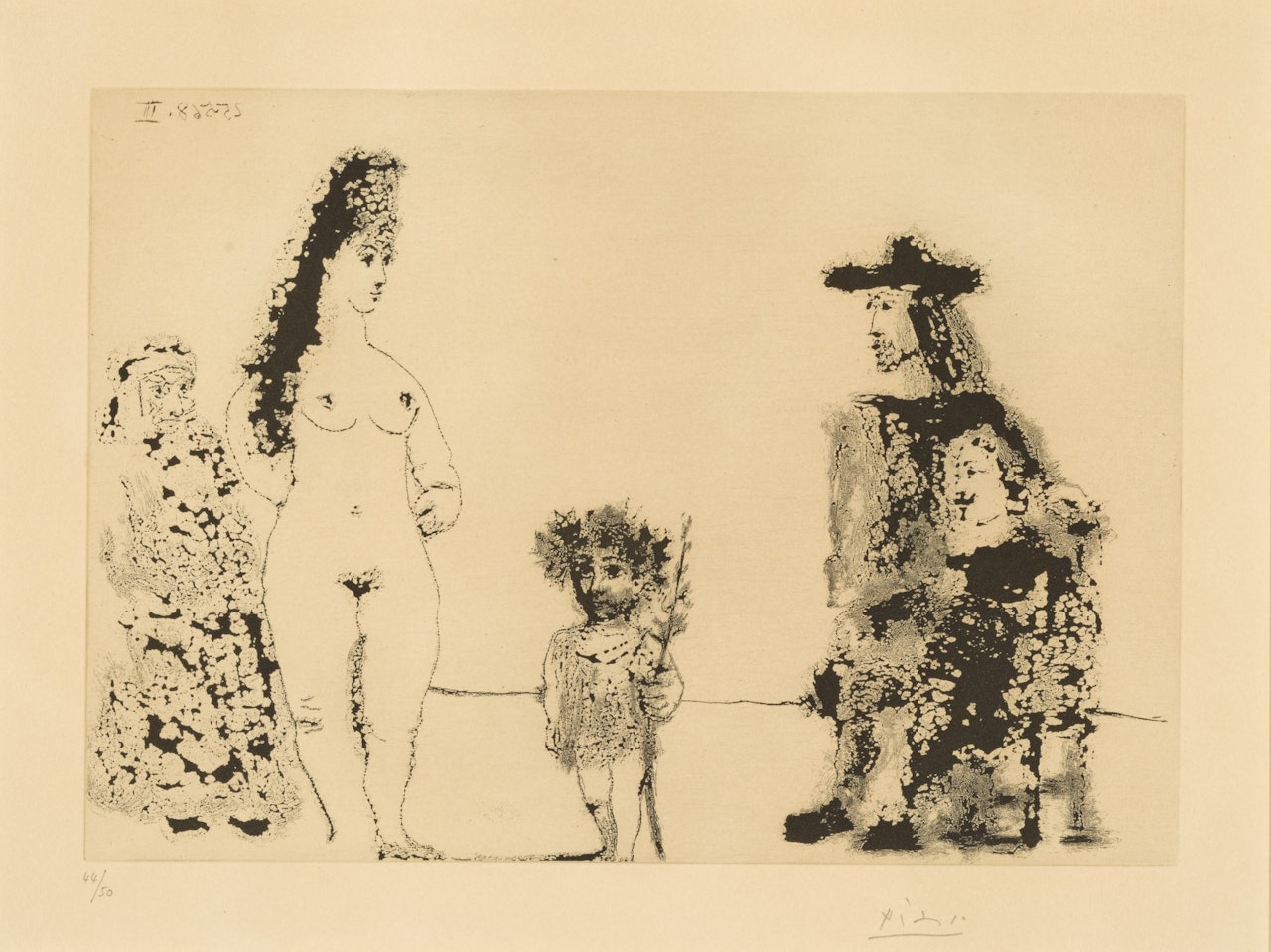 La Célestine Présente sa Pupille: Avec un enfant au rameau d"olivier , from the 347 Series (B. 1591; Ba. 1607) by Pablo Picasso