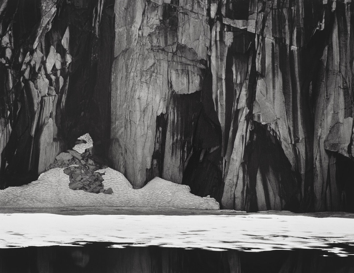 Frozen Lake and Cliffs, Kaweah Gap, Sierra Nevada, California by Ansel Adams