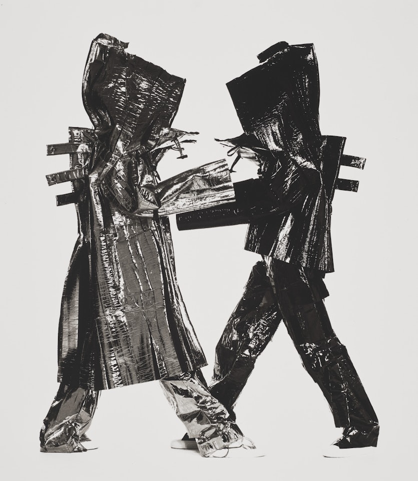 Two Miyake Warriors (B), New York, June 3, 1998 by Irving Penn