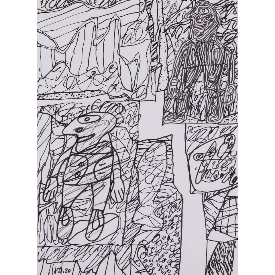 Paysage avec deux personnages by Jean Dubuffet