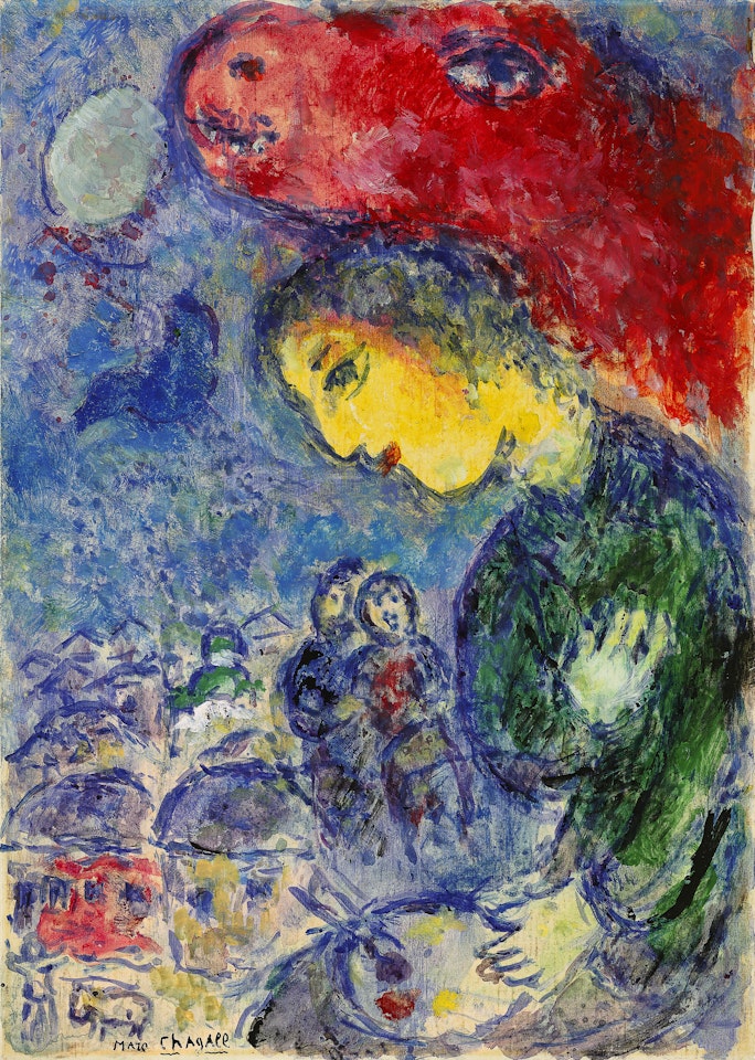Le peintre au cheval rouge by Marc Chagall