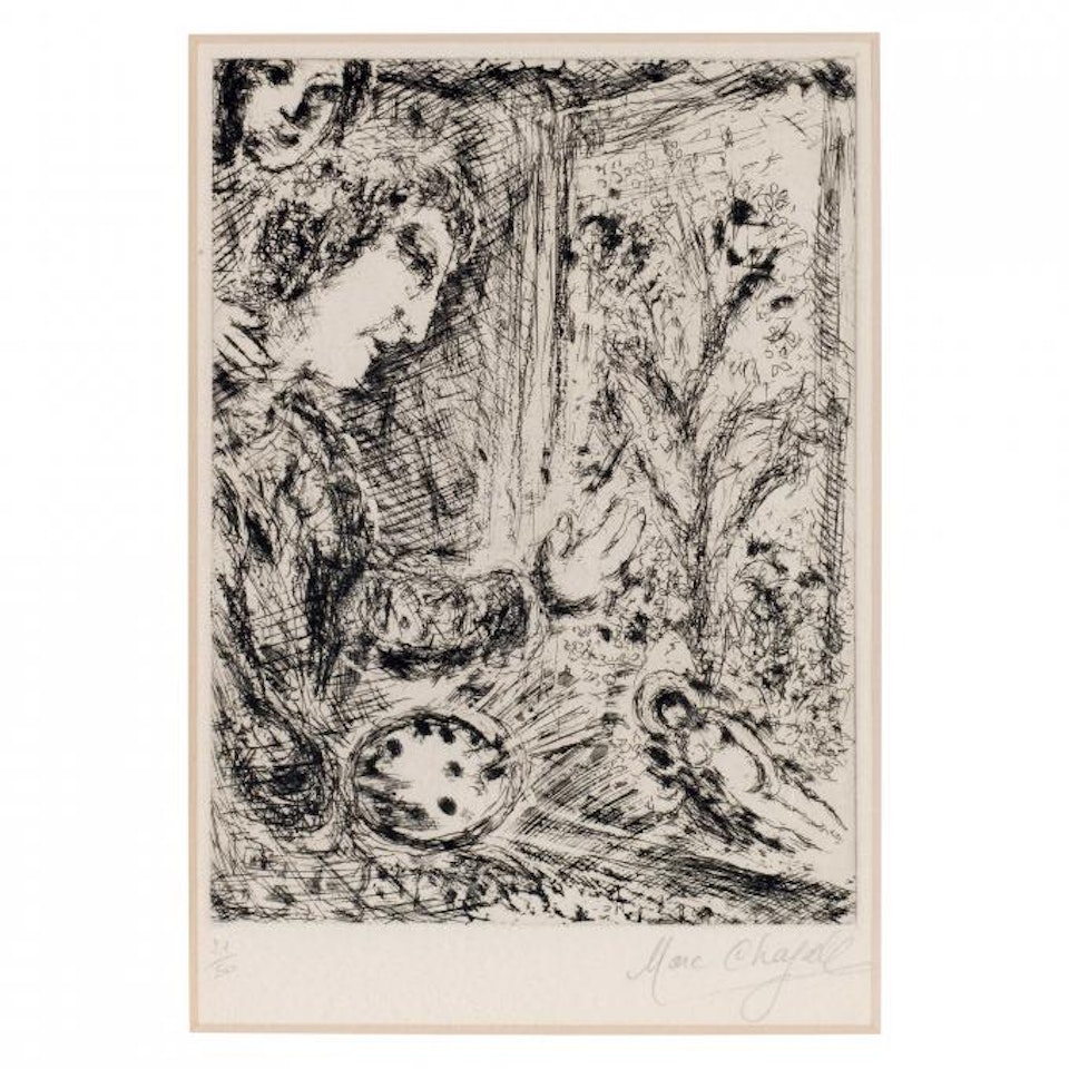 THE ARTIST WITH A PALETTE by Marc Chagall