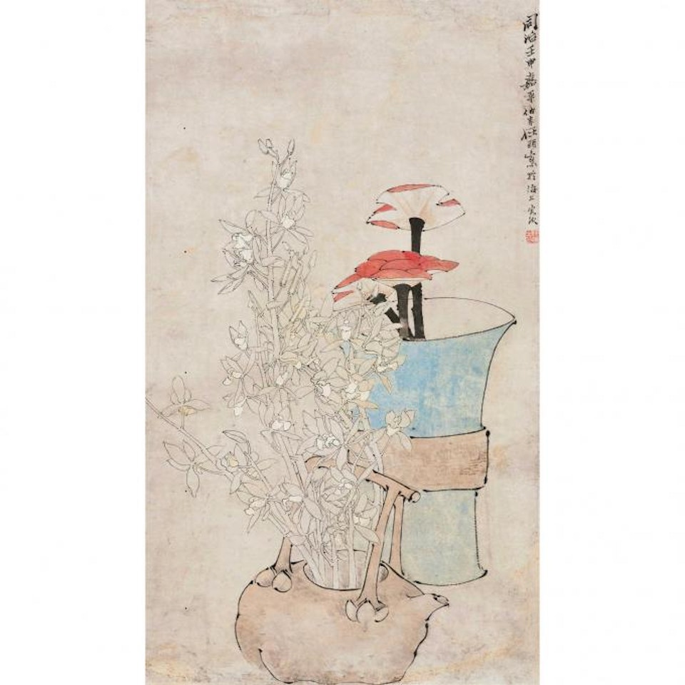 GANODERMA IUCIDUM AND ORCHID by Ren Bonian