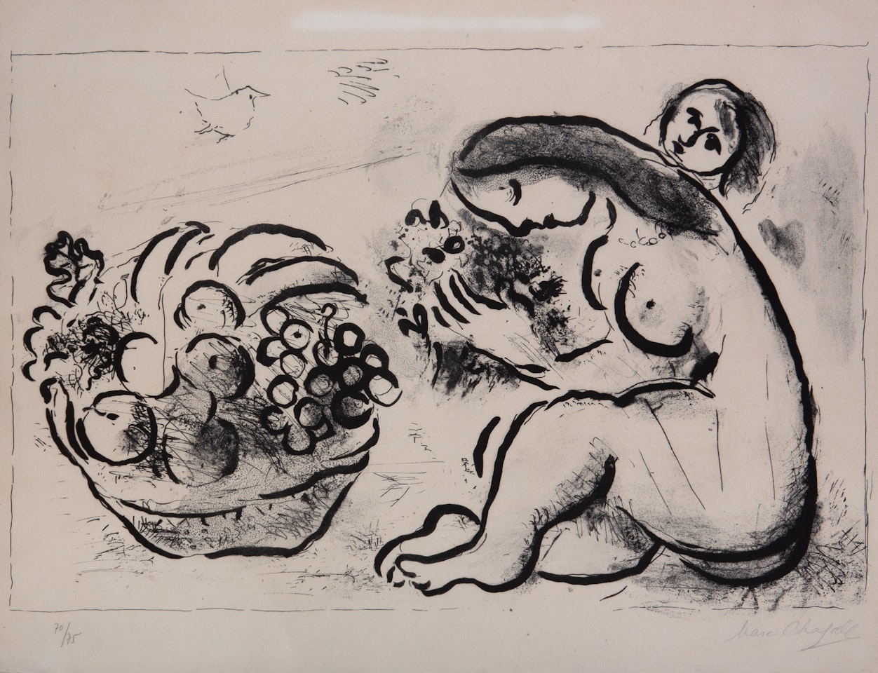 Nu à la Corbeille de Fruits (Akt mit Früchtekorb) by Marc Chagall