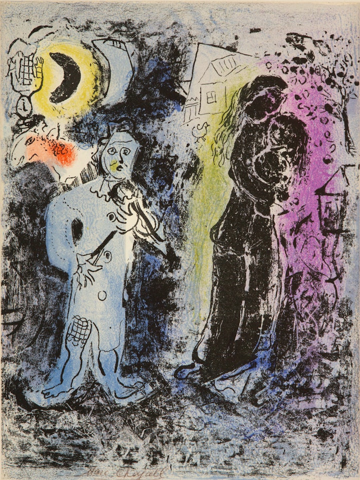 Couple Noir au Musicien by Marc Chagall