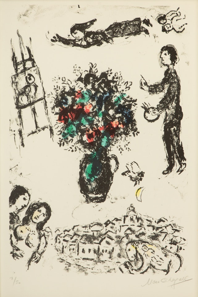 Bouquet sur la ville by Marc Chagall