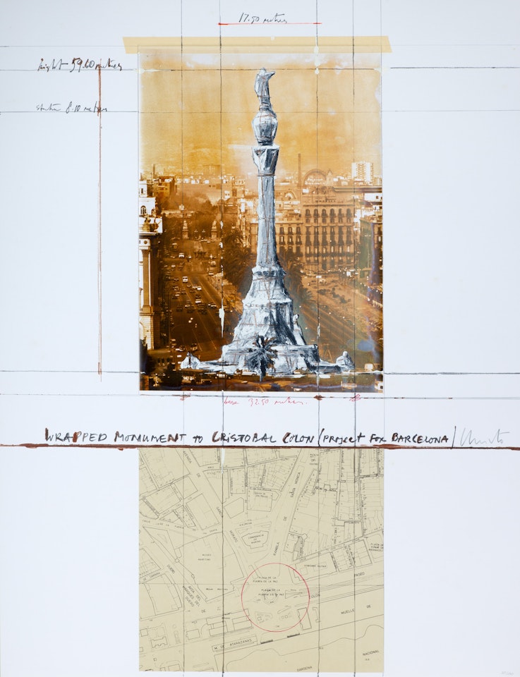 Wrapped monument to Cristobal Colon (project for Barcelona) (aus: Columbus) by Christo