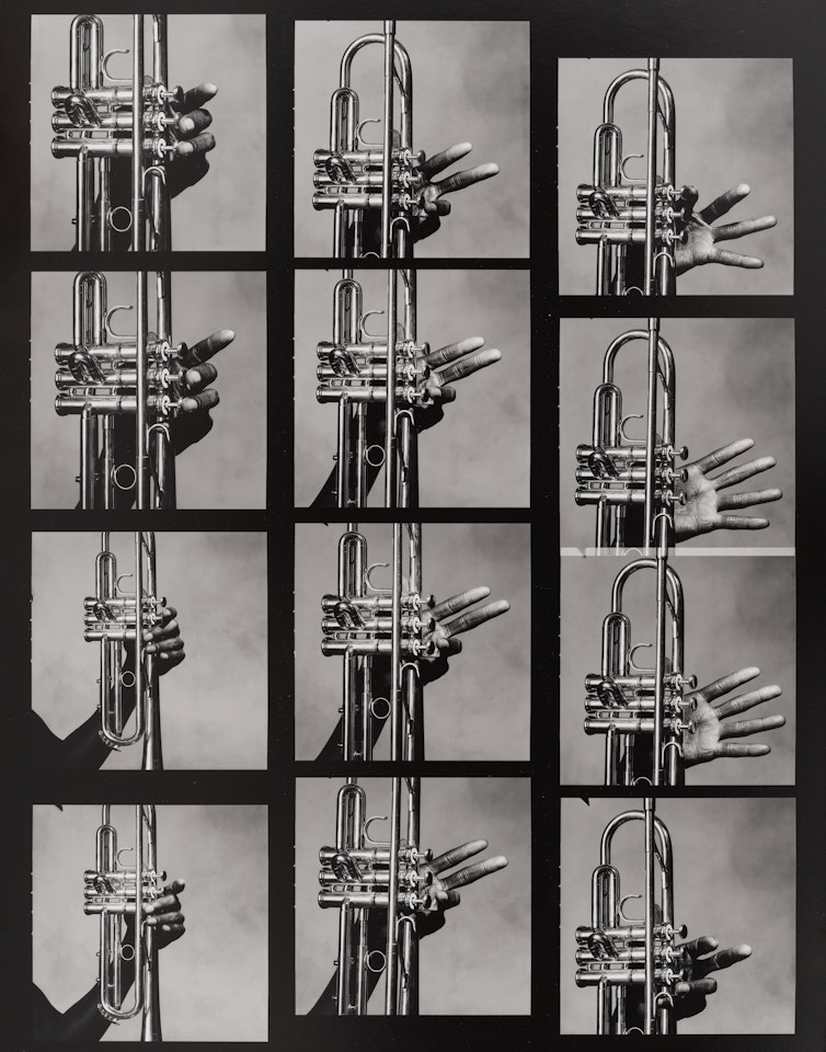 12 Hands of Miles Davis and His Trumpet, New York by Irving Penn