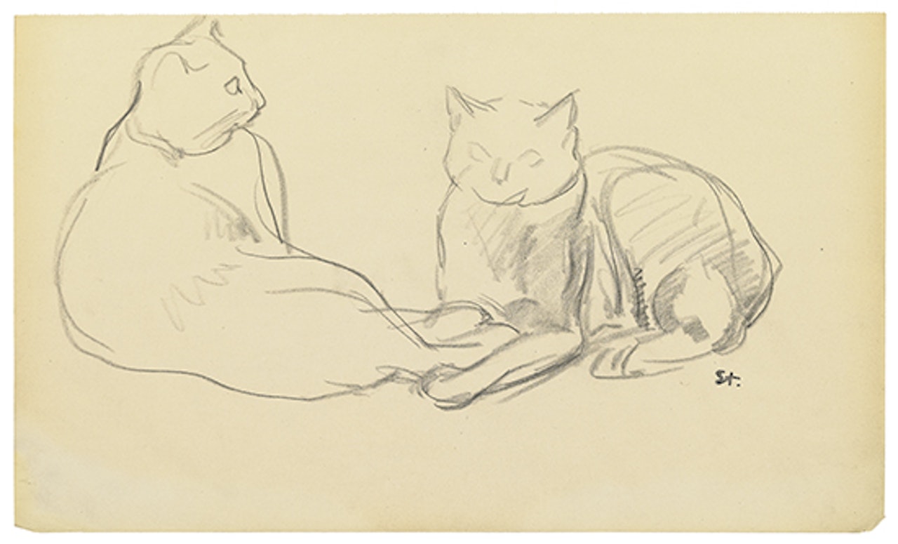 Deux Chats by Théophile Alexandre Steinlen