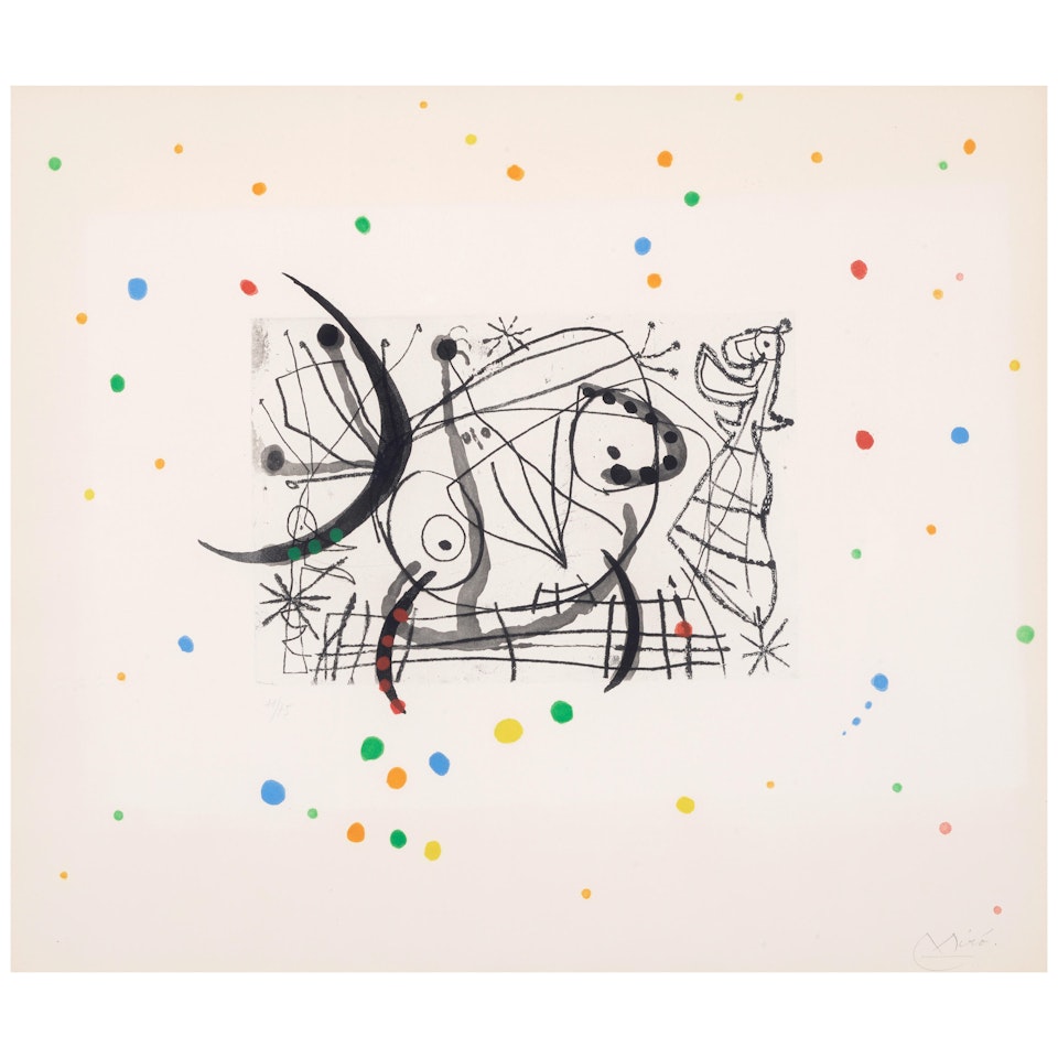 One plate, from Fissures (Dupin 474, Cramer bk. 130) by Joan Miró