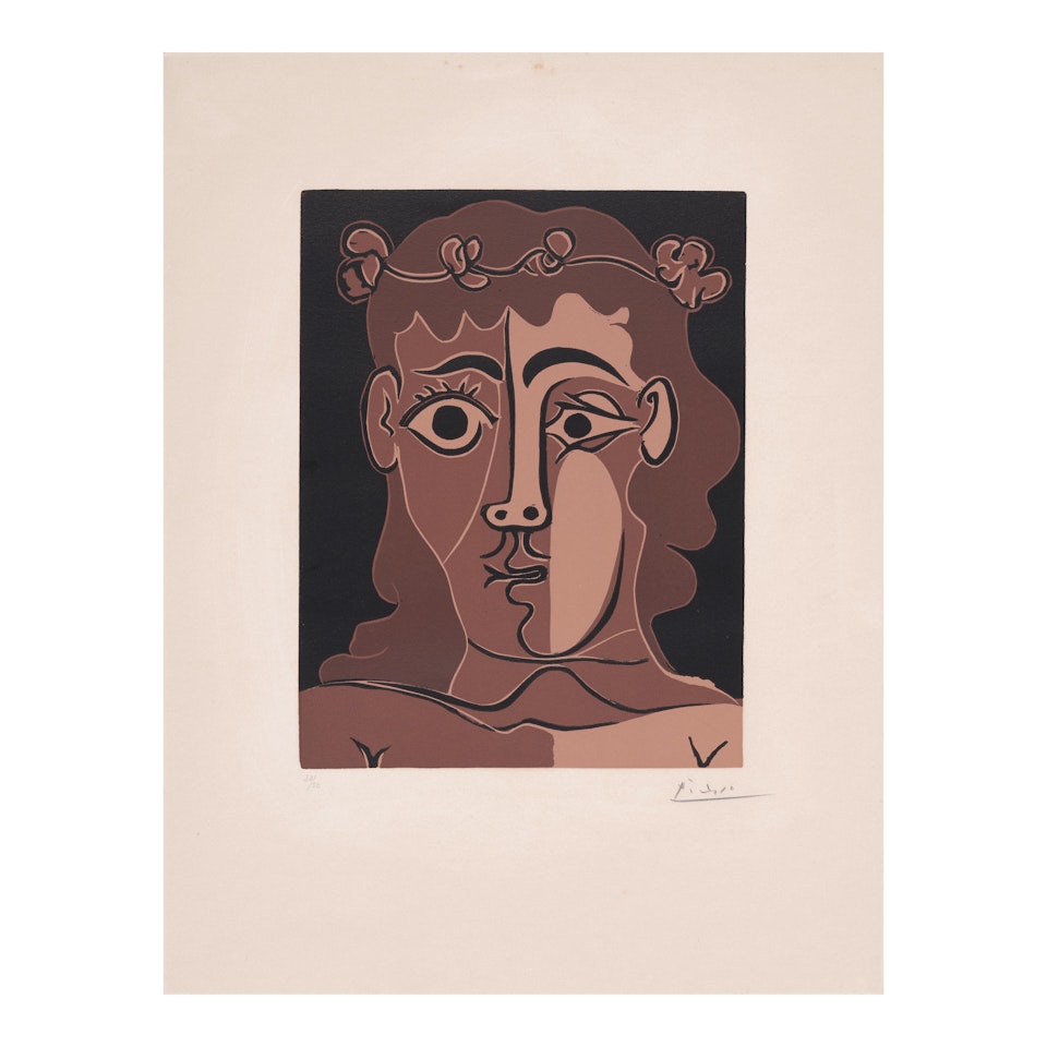 Jeune homme couronné de feuillage (Bloch 1087, Baer 1307) by Pablo Picasso