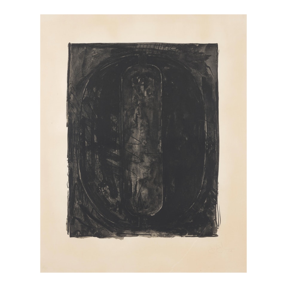 Figure 0, from Black Numeral Series (ULAE 44, Gemini 87) by Jasper Johns