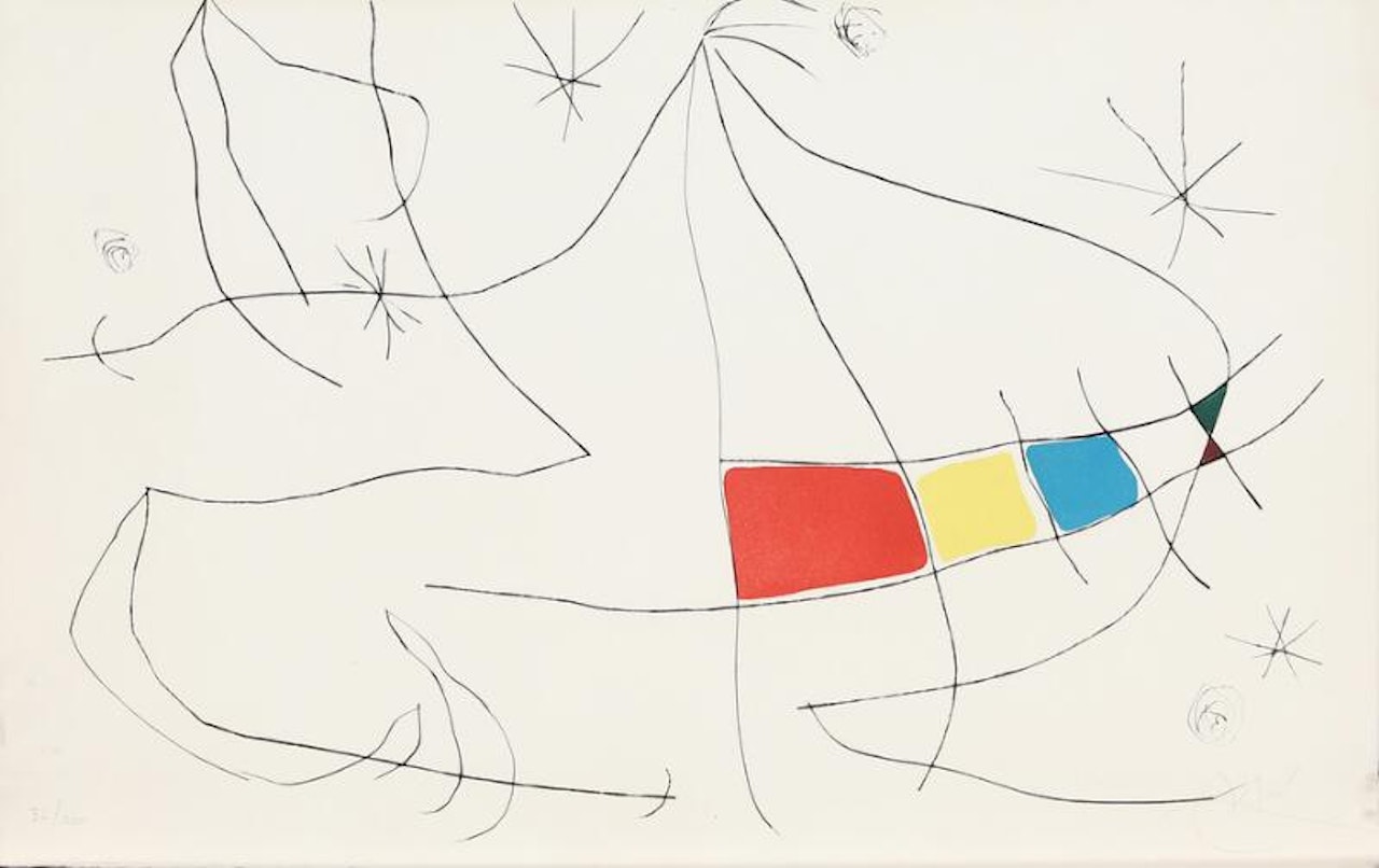 Composition from the suite “L"issue dérobée” by Joan Miró