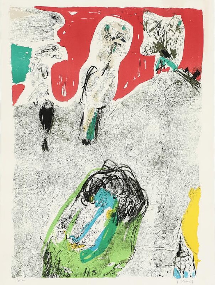 Lithograph in colours 69, 129/300 by Asger Jorn
