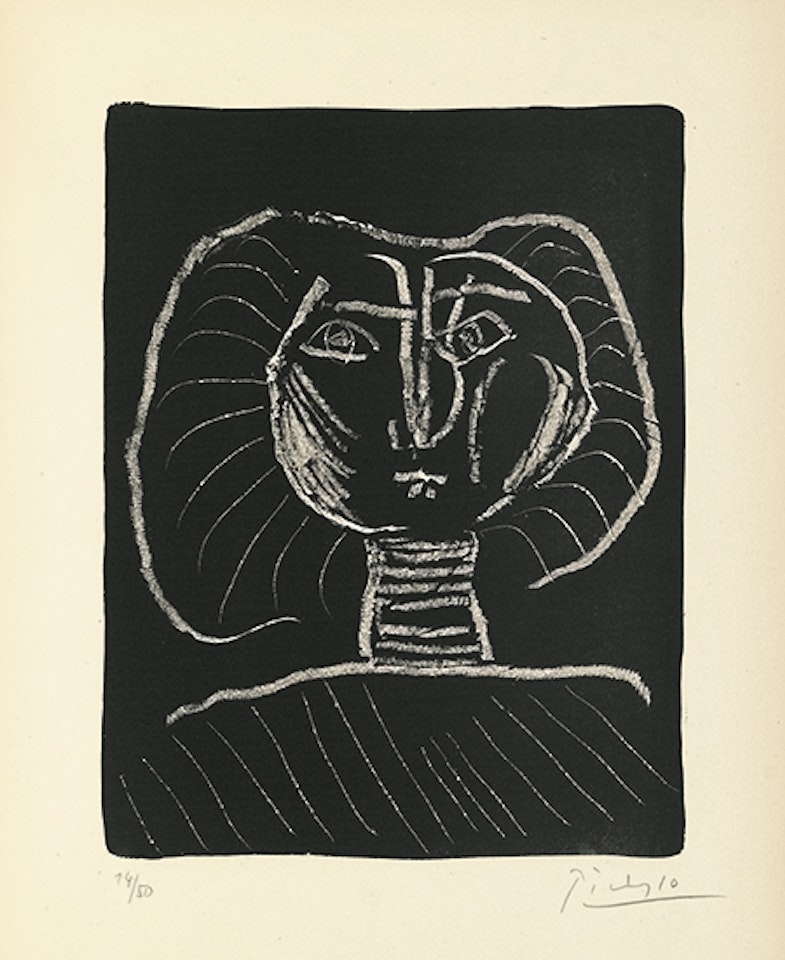 Tête de femme fond noir by Pablo Picasso