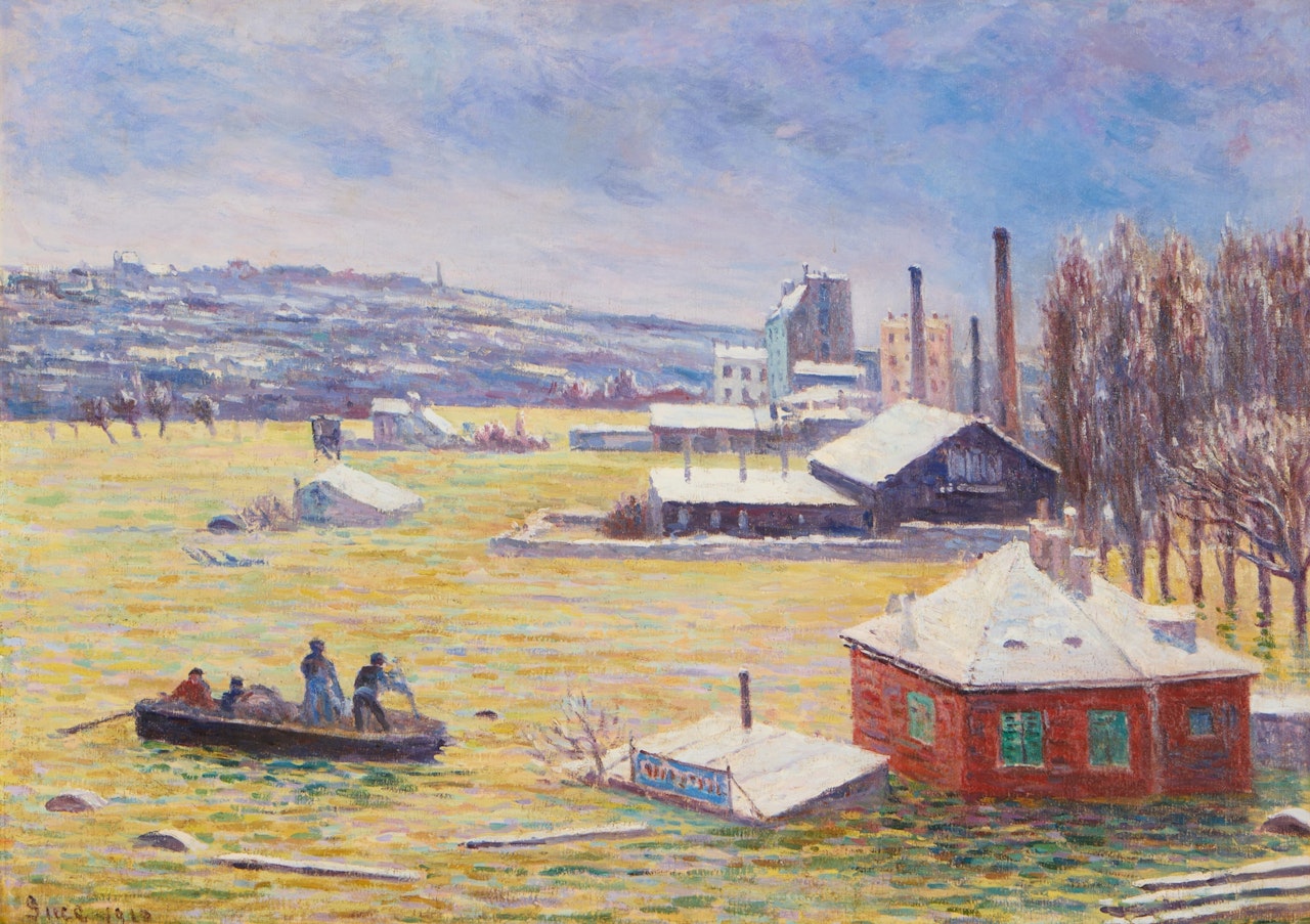 Issy-les-Moulineaux ou Les Inondations en banlieue by Maximilien Luce