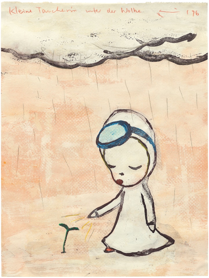 Kleine Taucherin auf der Wolke by Yoshitomo Nara