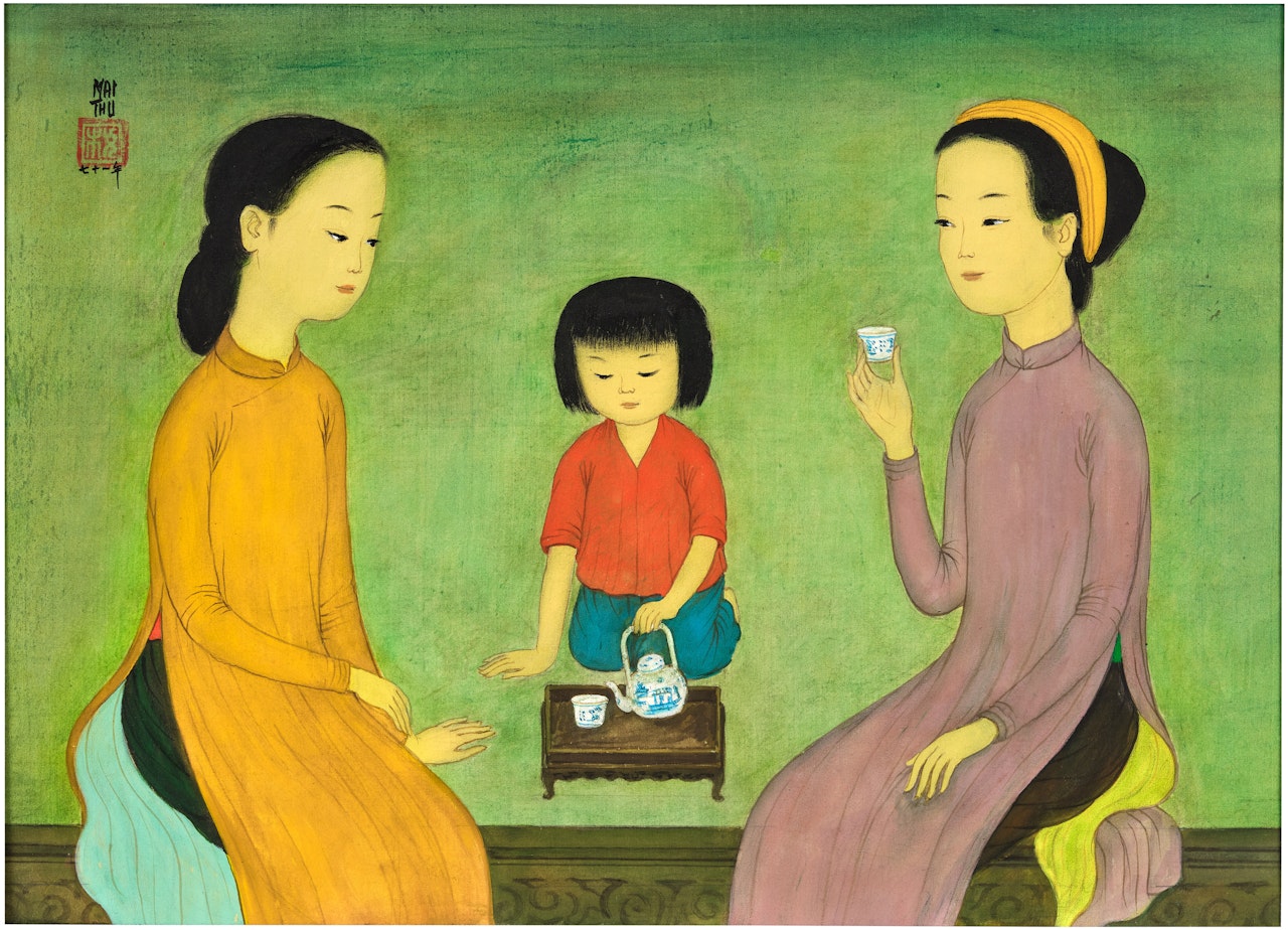 Girl Serving Tea by Mai Trung Thu
